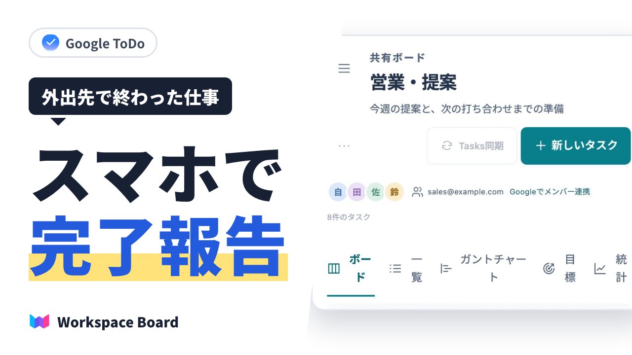 スマートフォンの Google ToDo で完了にした仕事を、チームに伝える方法